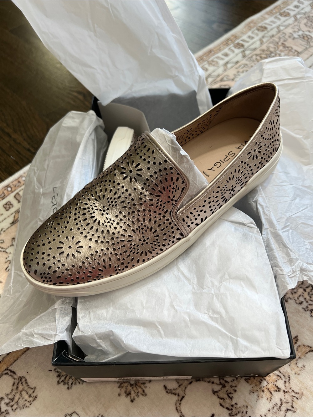 Via Spiga Slip-On Women's Perforated Casual Sneakers, size 8.5, NIB